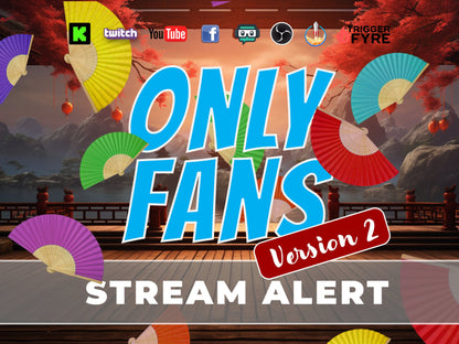 Only Fans Colorful Stream Alert - Full Screen Animated Overlay with Transparent Background - 1920x1080 - Instant Download - Rainbow Fan Drop