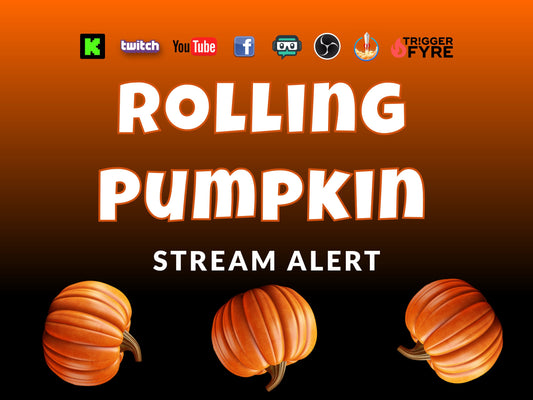 Rolling Pumpkin Stream Alert - 2 Full Screen Animated Overlays w Transparent Background - Instant Download - Halloween Fall Fun - 1920x1080