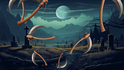 Scary Scythe Stream Alert - Full Screen Animated Horror Overlay w/ Transparent Background - Halloween Effect - Instant Download - 1920x1080