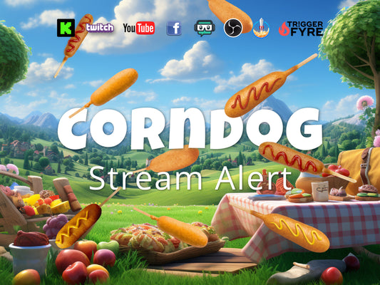 Corndog Rain Stream Alert - Full Screen Animated Overlay with Transparent Background - 1920x1080 - Snack for Streamers - Instant Download