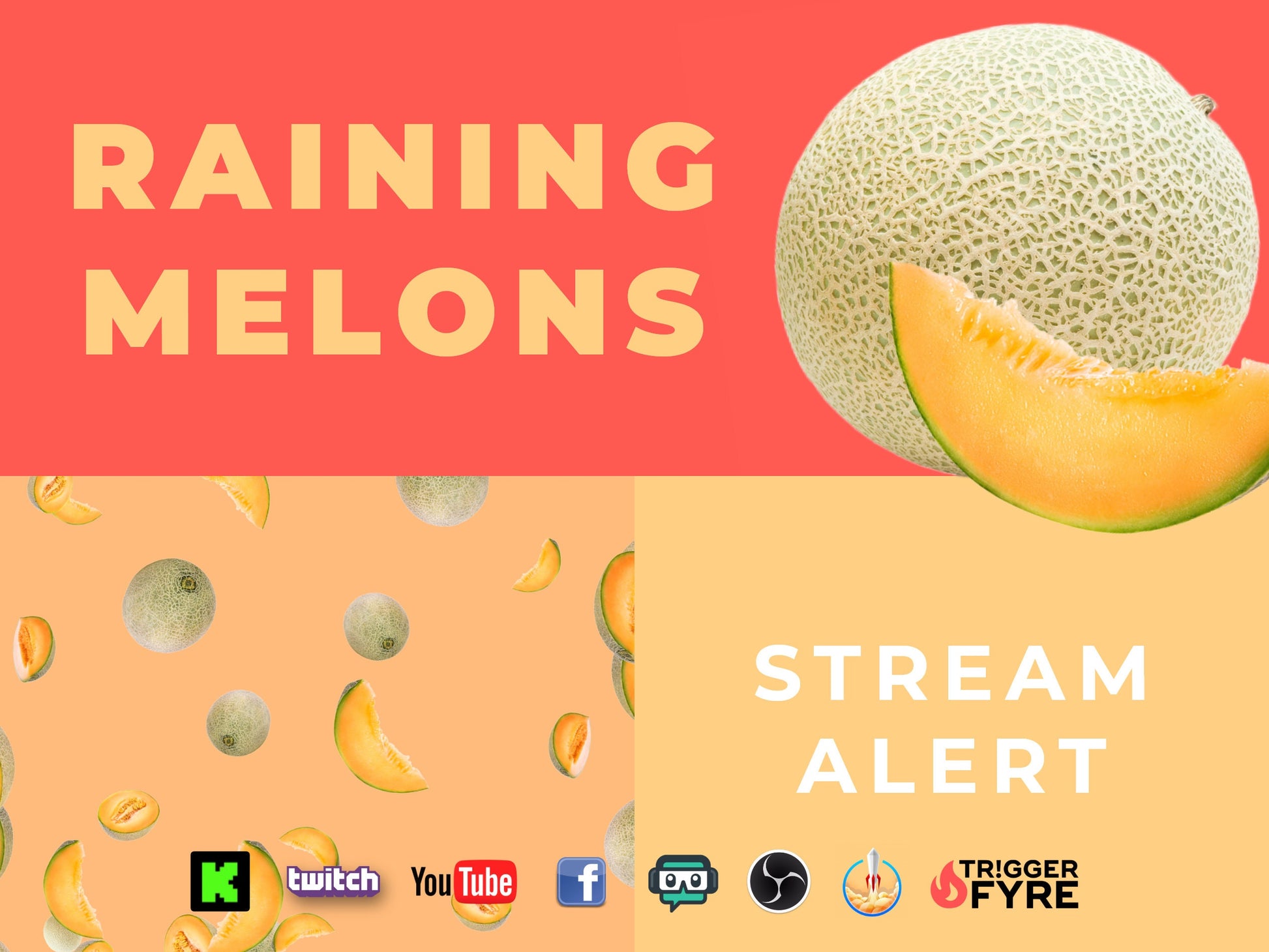 Stream Alert Bundle - Edgy Veggies & Frisky Fruits - 7 Full Screen Animated Overlays w Transparent Background - 1920x1080 - Instant Download