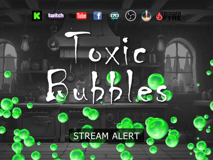 Toxic Bubbles Stream Alert - Animated Halloween Overlay w/Transparent Background - 1920x1080 Full Screen - Instant Download - Witch Cauldron