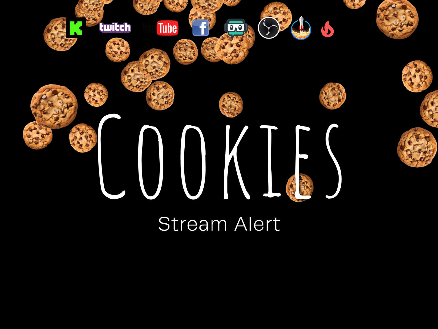 Cookies Stream Alert - Full Screen Animated Overlay with Transparent Background - 1920x1080 - Instant Download - Delicious and Cozy Effect