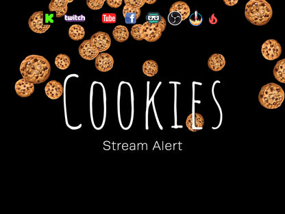 Cookies Stream Alert - Full Screen Animated Overlay with Transparent Background - 1920x1080 - Instant Download - Delicious and Cozy Effect