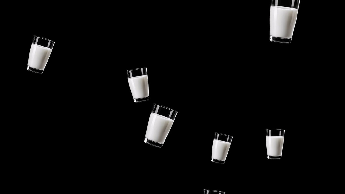 Milk Glass Stream Alert - Full Screen Animated Overlay w Transparent Background - 1920x1080 Dairy Downpour - Instant Download - Silly Effect