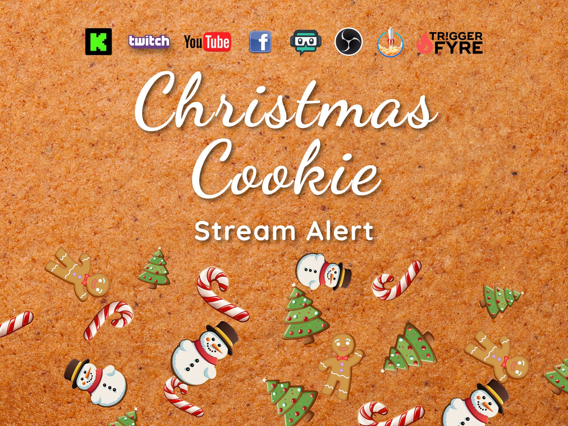 Christmas Cookie Stream Alert - Animated Holiday Overlay with Transparent Background - Full Screen 1920x1080 - Instant Download - .WEBM