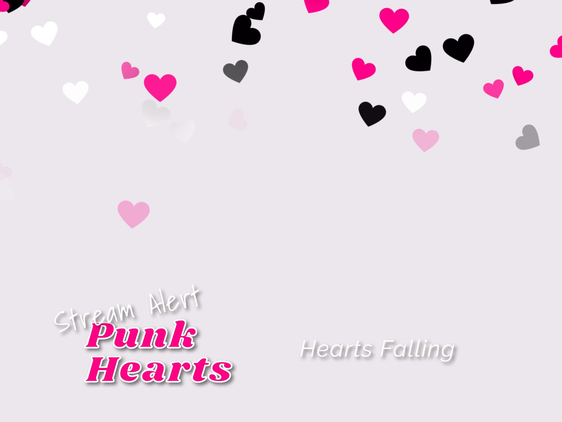 Punk Hearts Stream Alert - Animated Overlay with Transparent Background - 1920x1080 Full Screen - Fun New Follower Effect - Instant Download