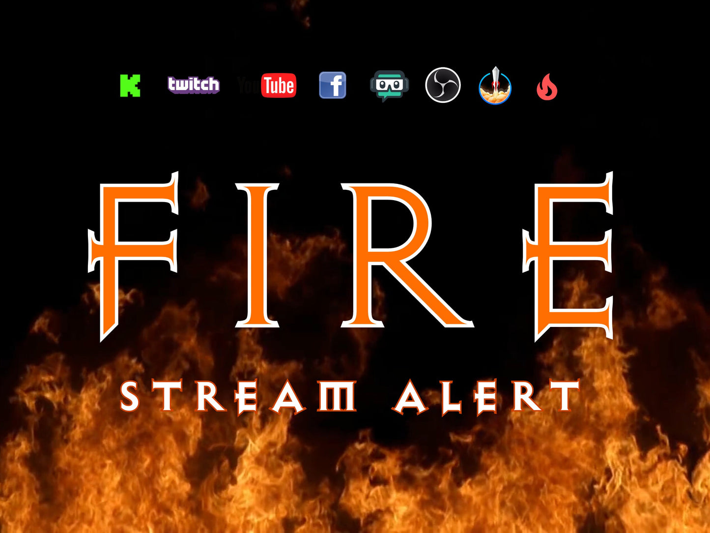 Smoke & Fire Stream Alert Pack - Bundle of 2 Effects - Full Screen Animated Overlays w Transparent Background - Instant Download - 1920x1080