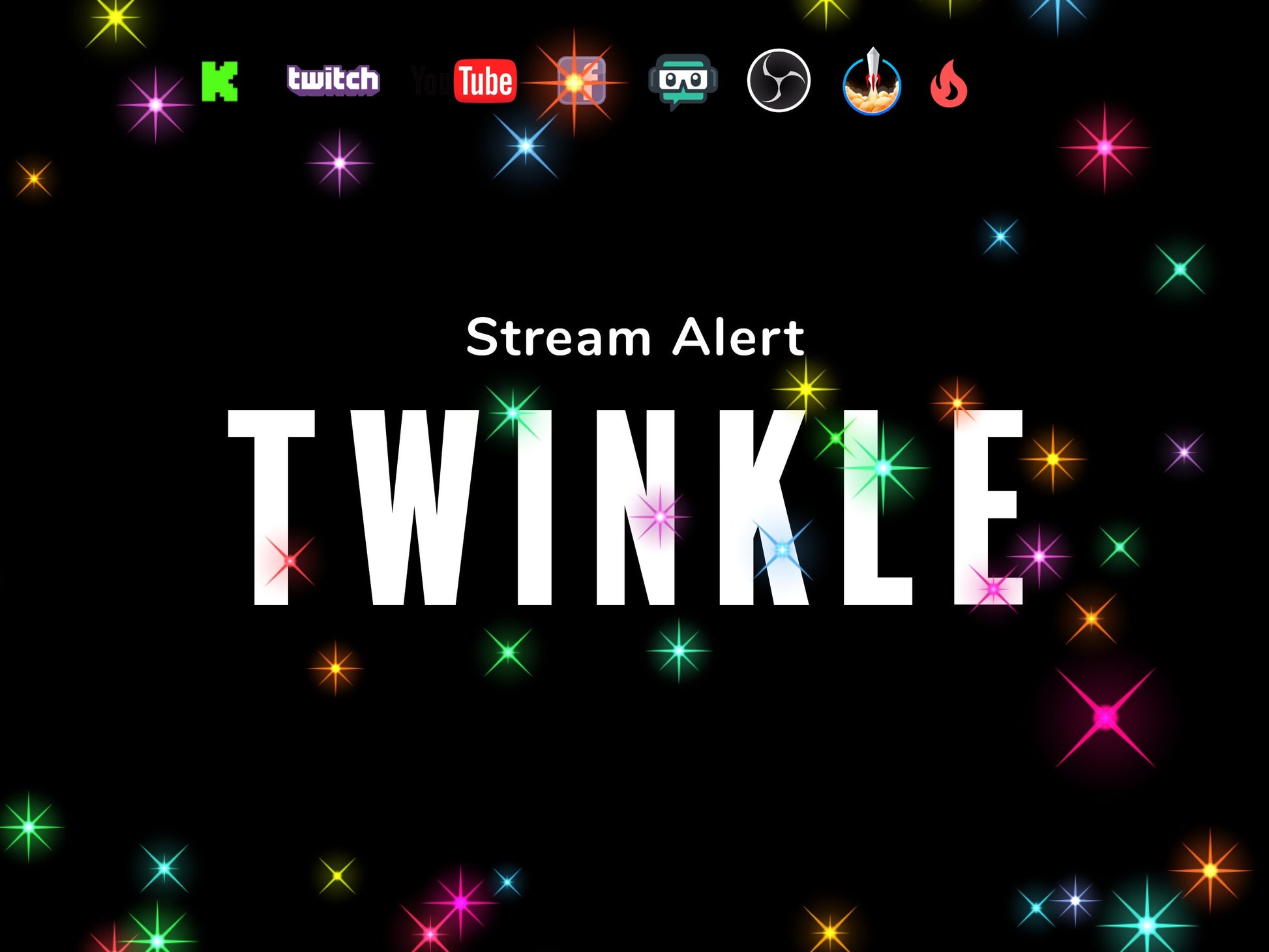 Twinkle Stream Alert - Colorful Animated Overlay with Transparent Background - Holiday Cheer - Instant Download - Easy To Use - 1920x1080