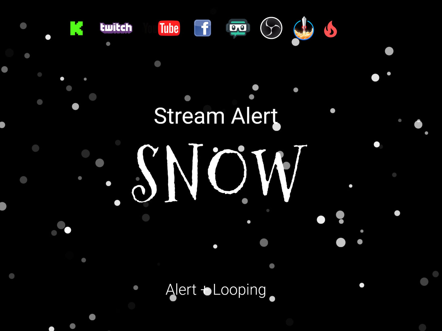 Snow Animated Stream Overlay - Looping & 30 Second Animation - Snowing Effect - Full Screen with Transparent Background - Instant Download