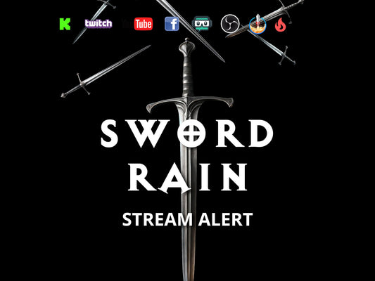 Sword Rain Stream Alert - Full Screen Animated Overlay w/ Transparent Background - 1920x1080 - Instant Download - Easy To Setup & Fun To Use