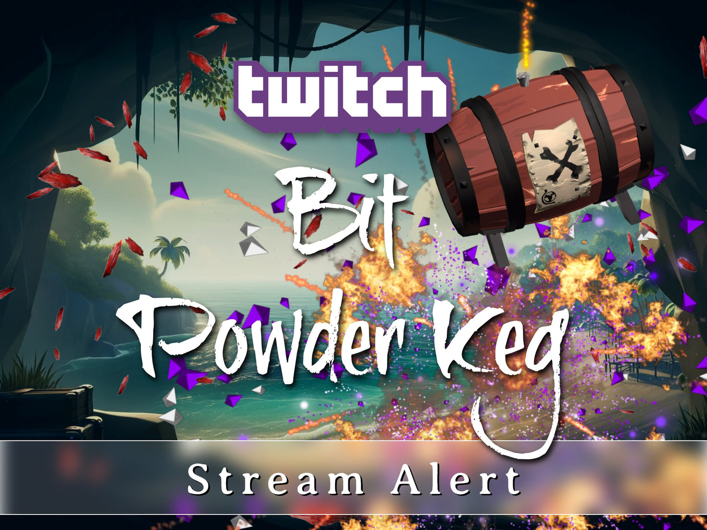 Twitch Bit Powder Keg Cheer Alert - Full Screen Animated Stream Overlay w Transparent Background - Instant Download - 1920x1080 - With Sound