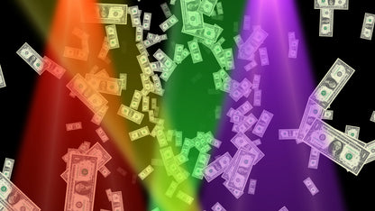 Club Cash Tip Stream Alert Pack - 2 Variations - Full Screen Animated Overlay w Transparent Background - Fun Rainbow Lights Donation Effect!