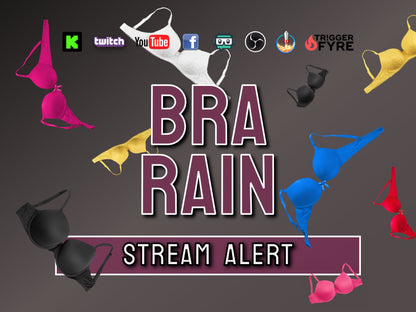 Bra Rain Stream Alert - Full Screen Brassiere Shower Effect - 1920x1080 Animated Overlay with Transparent Background - Instant Download