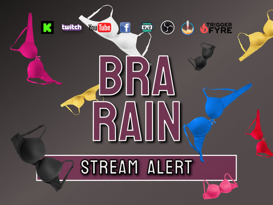 Bra Rain Stream Alert - Full Screen Brassiere Shower Effect - 1920x1080 Animated Overlay with Transparent Background - Instant Download