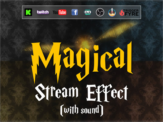 Magical Stream Effect - Flying Gold Ball Animated Alert w Sound - Full Screen 1920x1080 Overlay w Transparent Background - Instant Download