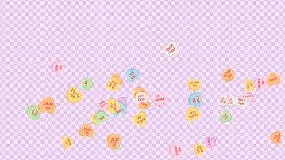 Candy Hearts Stream Alert - Full Screen Valentine Candy Effect - 1920x1080 Animated Overlay with Transparent Background - Instant Download