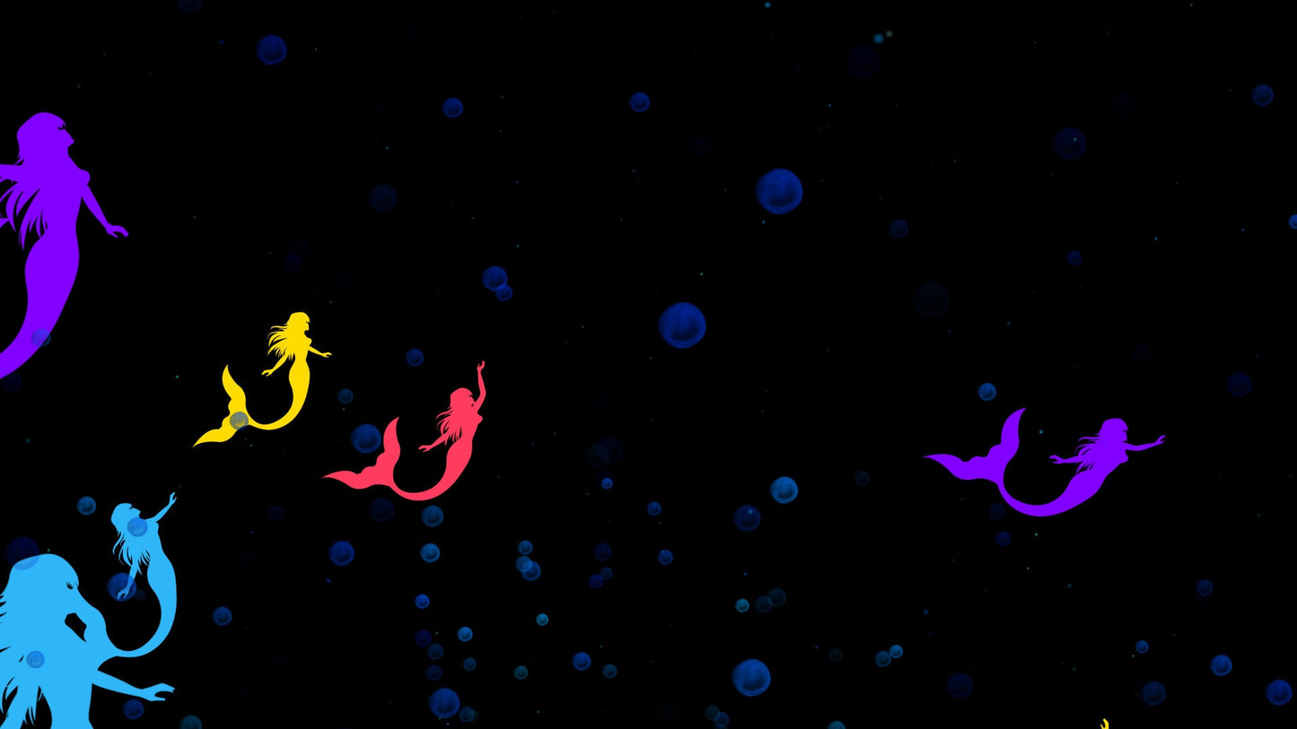 Mermaid Raid Stream Alert - Colorful Mermaids & Bubbles Effect - Full Screen Animated Overlay with Transparent Background - Instant Download