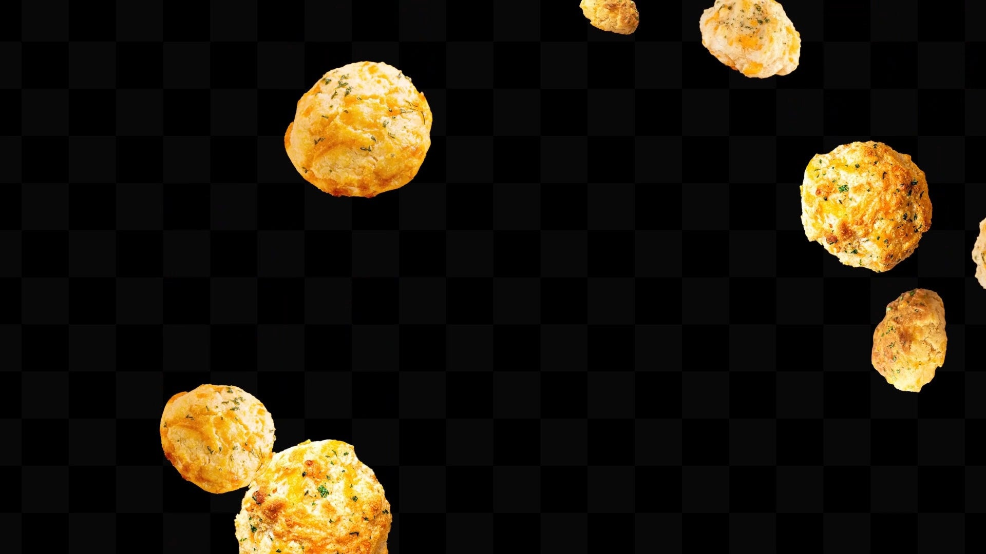 Cheddar Biscuit Drop Stream Alert - Full Screen Animated Food Overlay w Transparent Background - Instant Download - Easy To Use! - 1920x1080