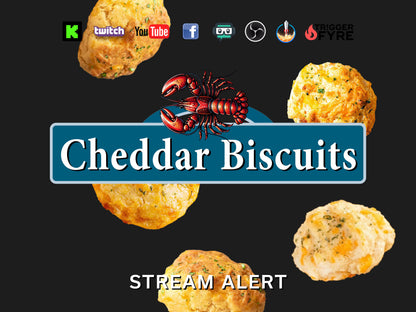 Cheddar Biscuit Drop Stream Alert - Full Screen Animated Food Overlay w Transparent Background - Instant Download - Easy To Use! - 1920x1080